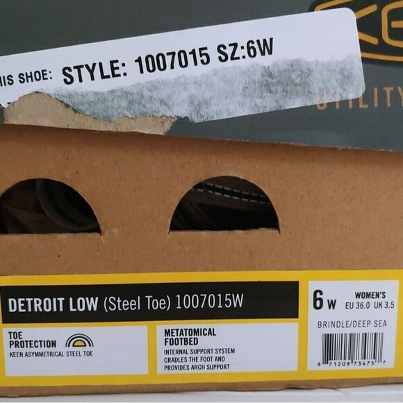 Keen Women's Size 6 Brindle Deep Sea Detroit Low Steel Toe Sneakers NEW Hiking - Picture 5 of 10